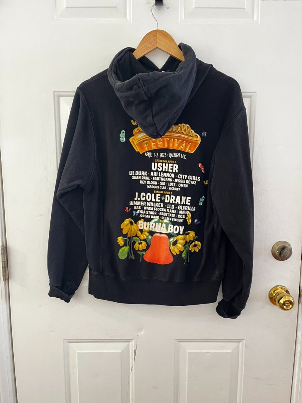 DV x Champion Reverse Weave Black Unisex Dreamville Festival Hoodie Sz med